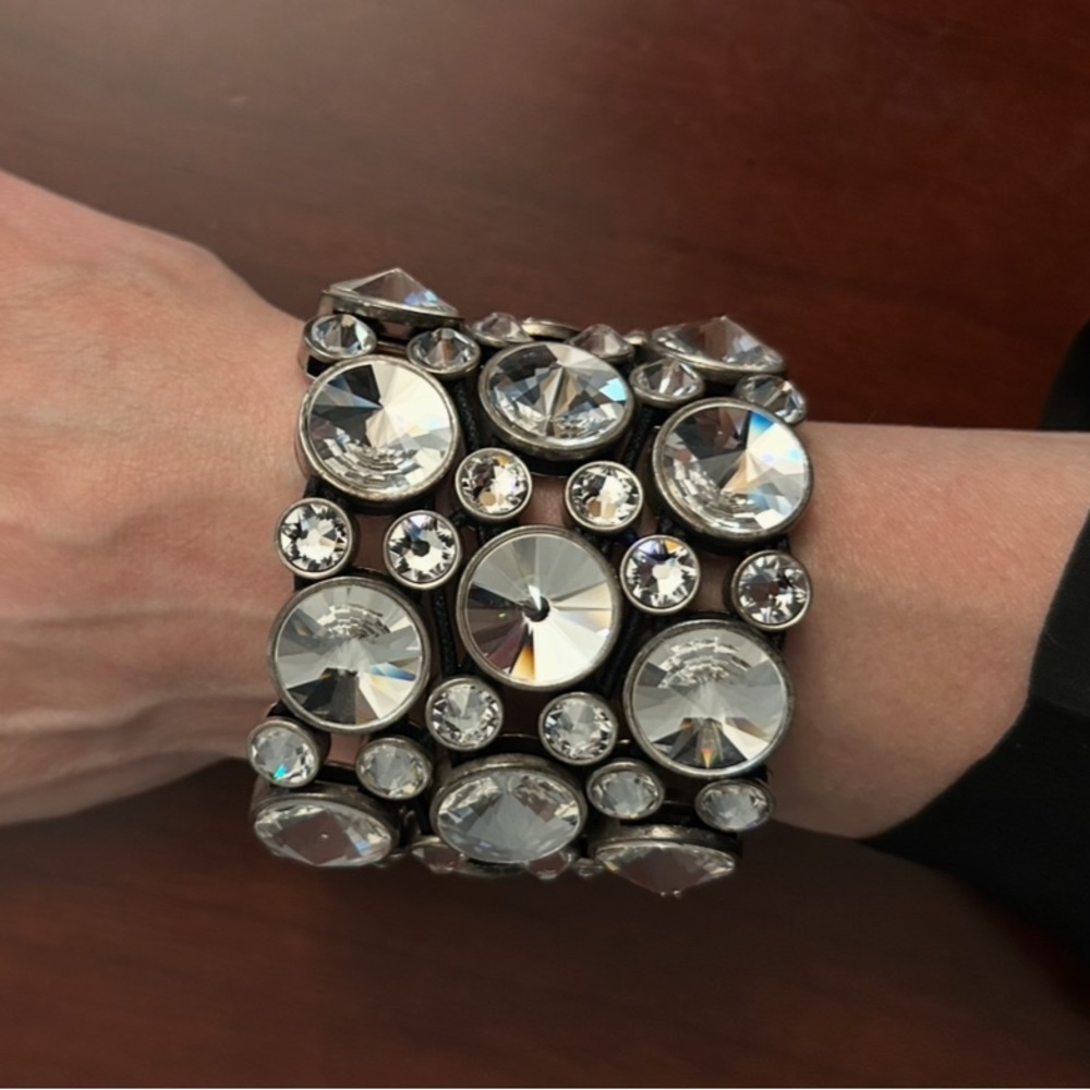 JOSH Dutch Jewelry Brand Crystal Embellished Silver-Plated Bracelet